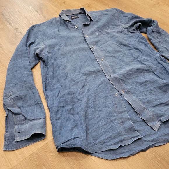 Indigo Palms Denim Co. 100% LINEN long sleeve, size medium - Picture 3 of 3